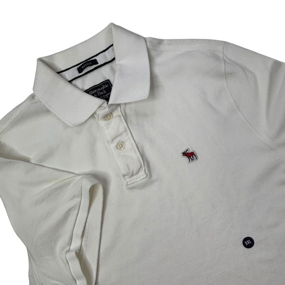 Abercrombie & Fitch Men's XXL White Muscle Fit Polo Shirt Short Sleeve NWOT - Picture 1 of 16
